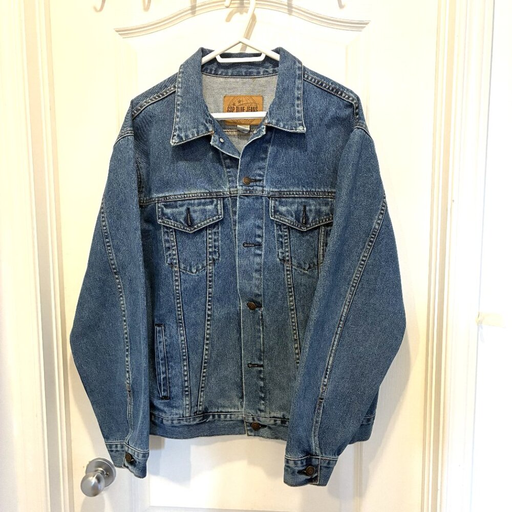 Gap Blue Jeans: Size Extra Large Jacket Light Blue